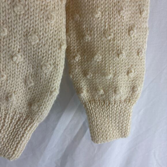 NOS Emilio Rossi Hand Knitted Wool Sweater Off White Large Mock Neck - Picture 3 of 7